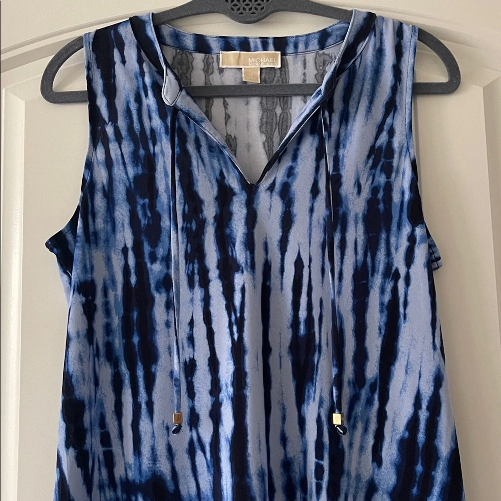 Michael Kors Sleeveless Blue Shift‎ Dress Ruffle Medium